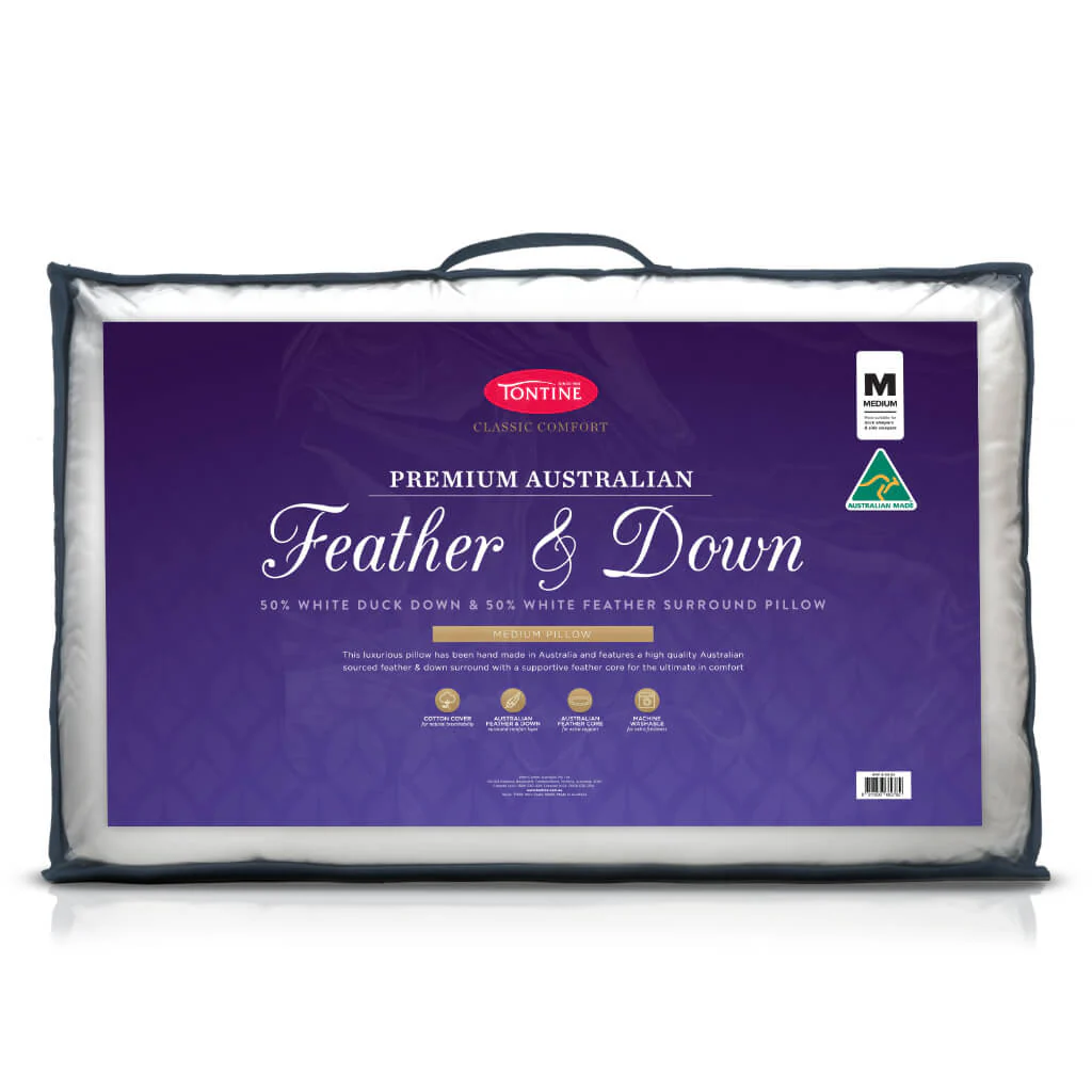 50/50 Australian Feather & Down Surround Medium Pillow