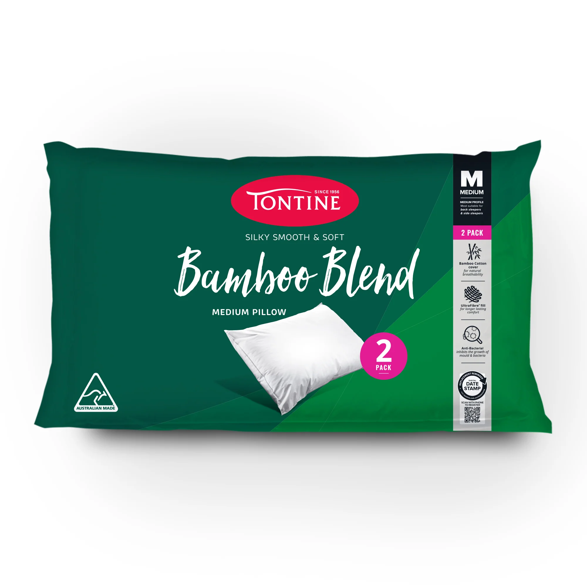 Bamboo Blend Pillows 2 Pack - Medium