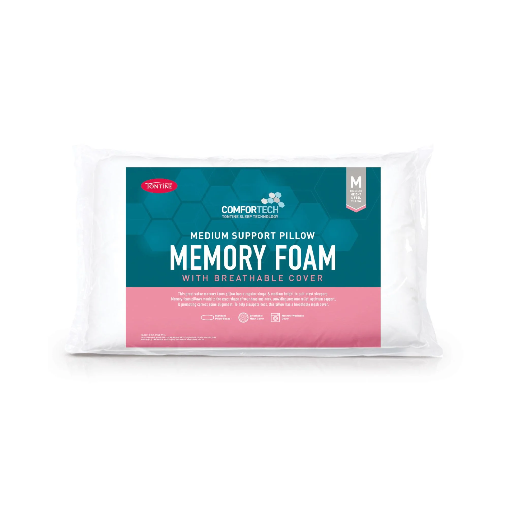 Comfortech Medium Support Memory Foam Pillow - Image 2