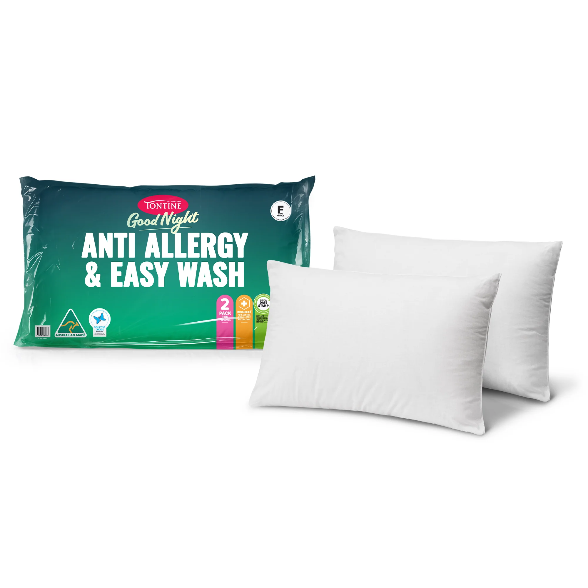 Good Night Anti Allergy & Easy Wash Pillow 2 Pack - Firm - Image 2