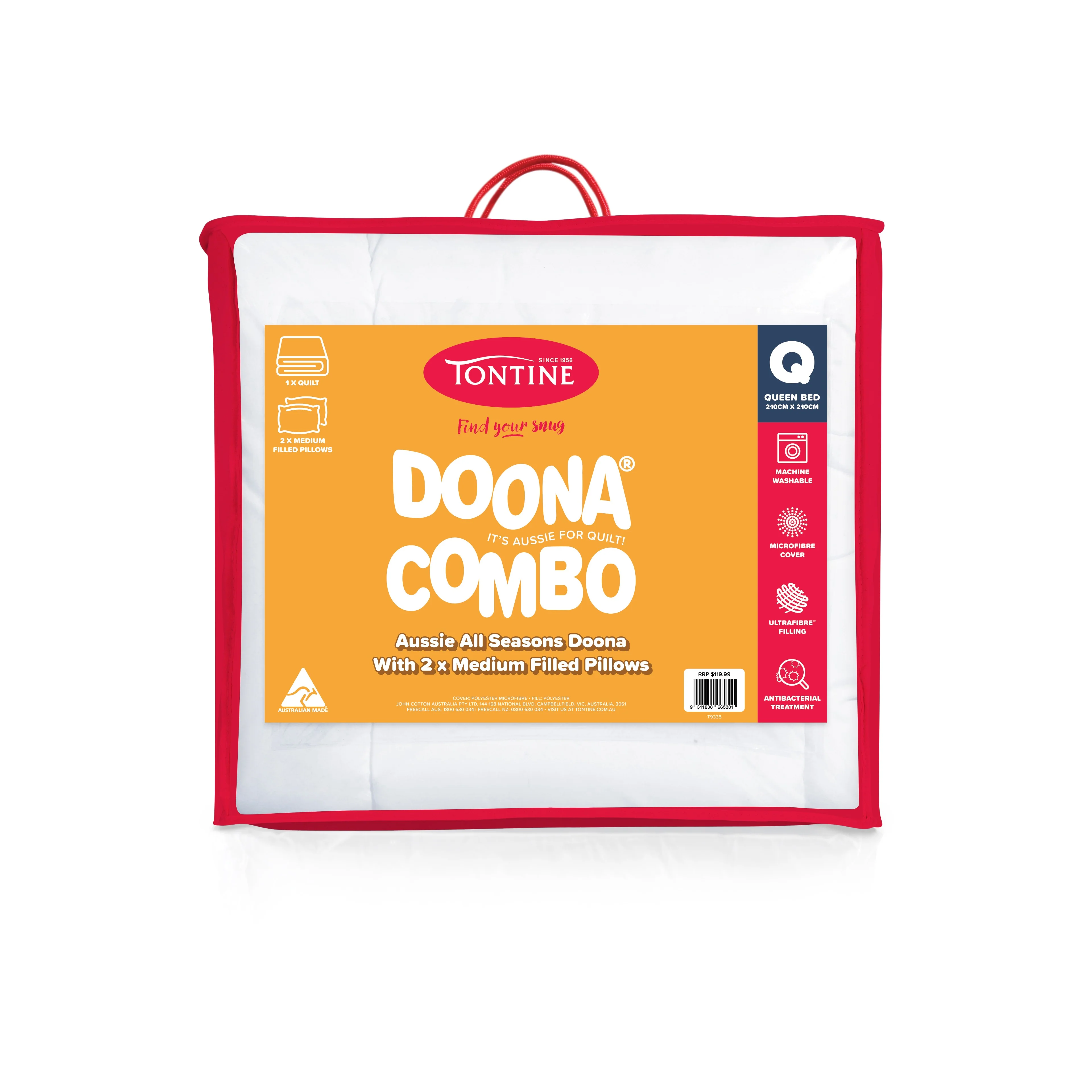 Good Night Combo Bed Pack – All Seasons Quilt + 2 Medium Pillows