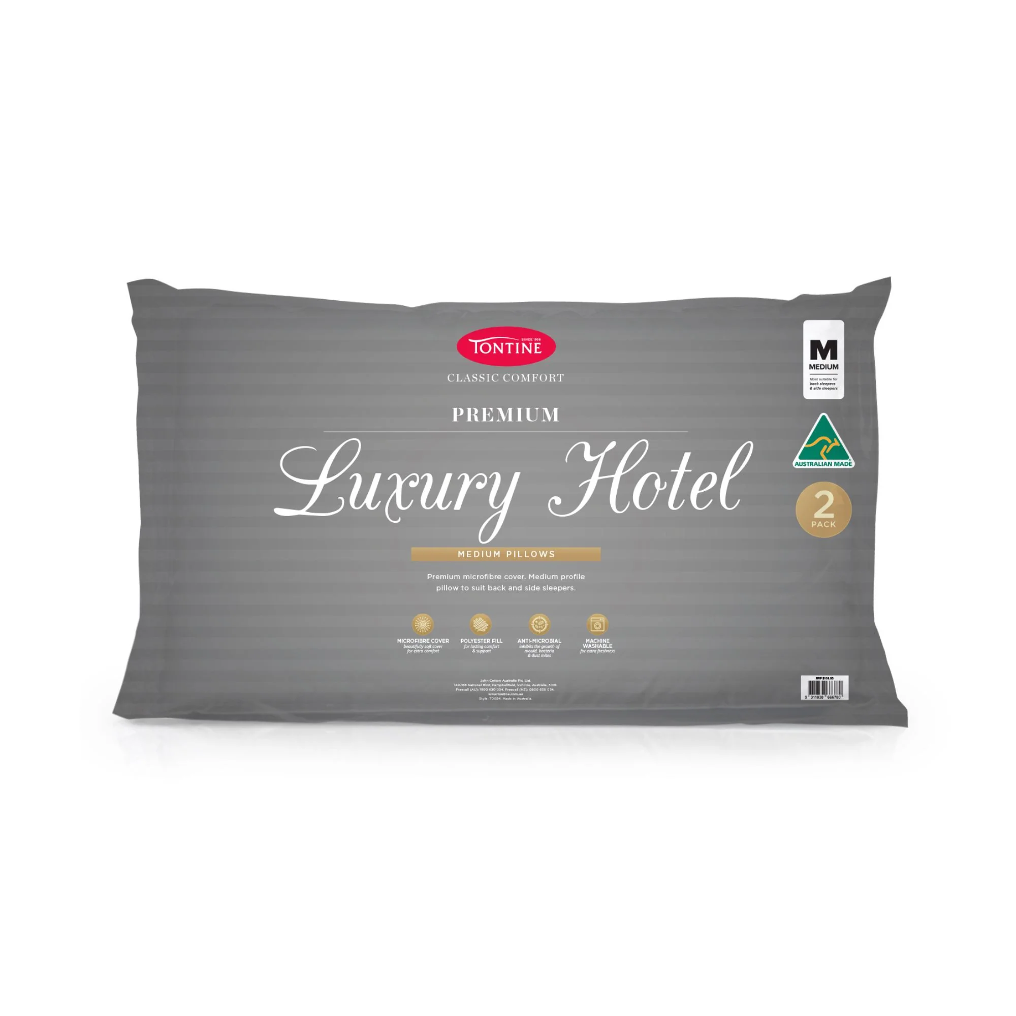 Luxury Hotel Pillow 2 Pack - Medium