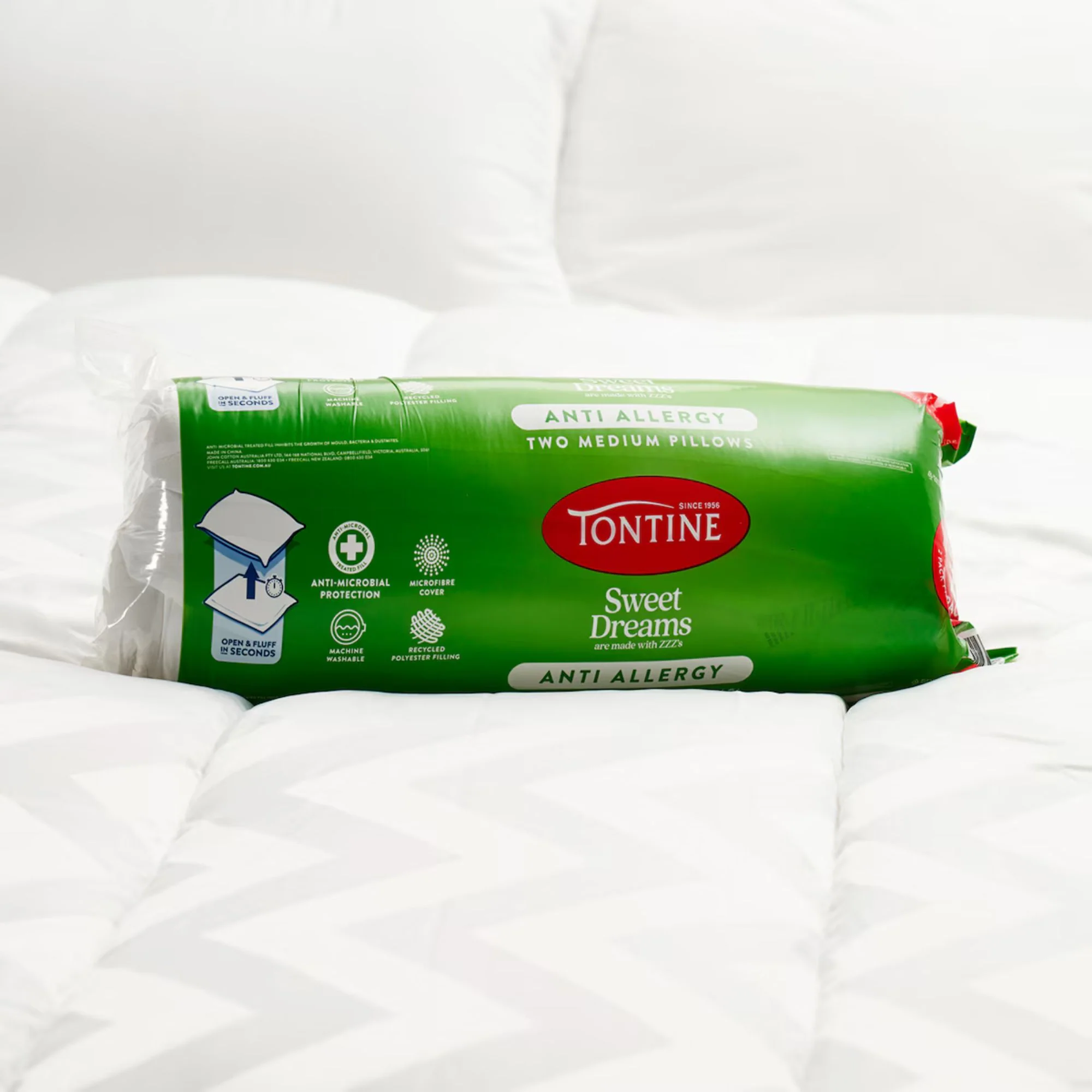 Sweet Dreams Anti Allergy Rolled Pillows 2 Pack – Medium - Image 2