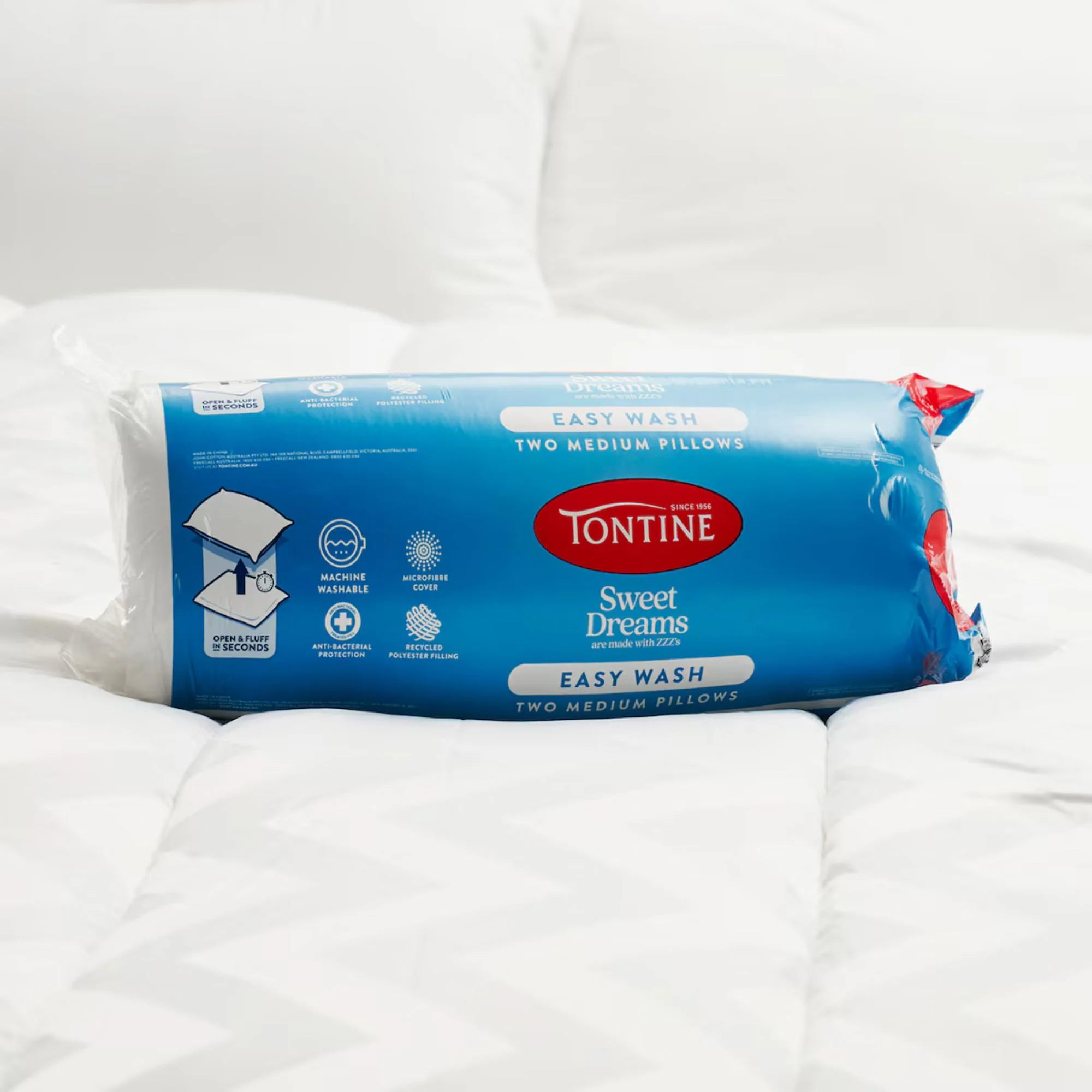 Sweet Dreams Easy Wash Rolled Pillows 2 Pack - Medium - Image 2